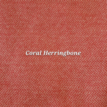 Wool flannel coral herringbone
